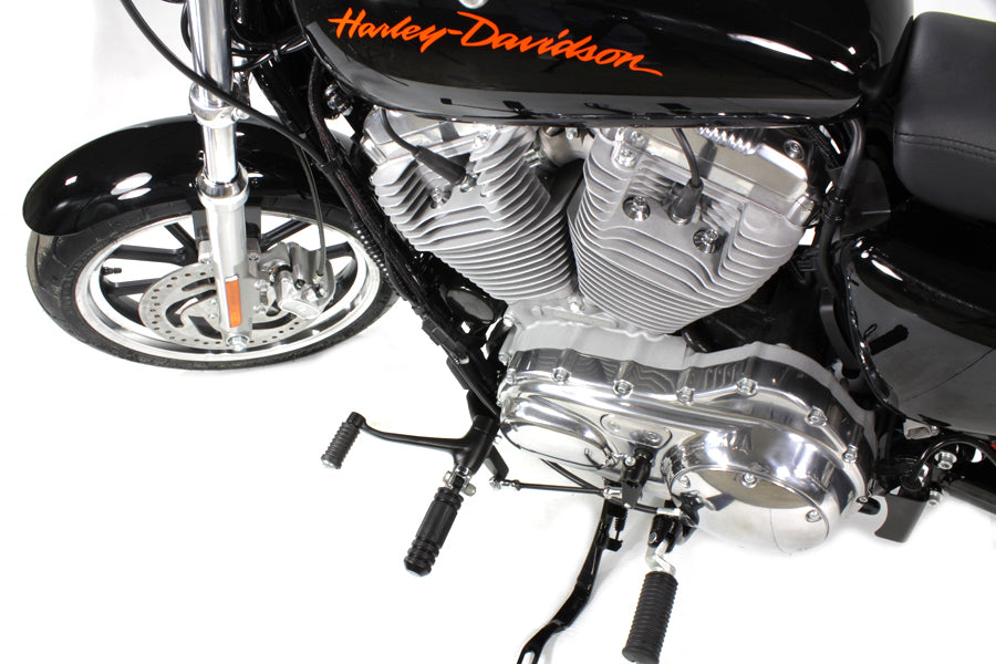 HARLEY Schwarzes Vorverlegtes Fußrasten-Kit mit Rasten passt für XL ab 2014,