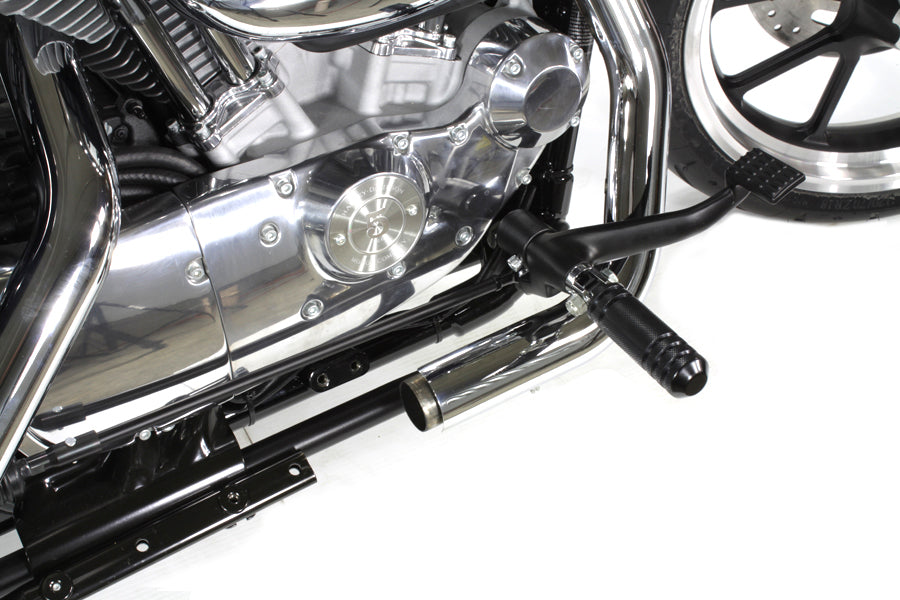 HARLEY Schwarzes Vorverlegtes Fußrasten-Kit mit Rasten passt für XL ab 2014,