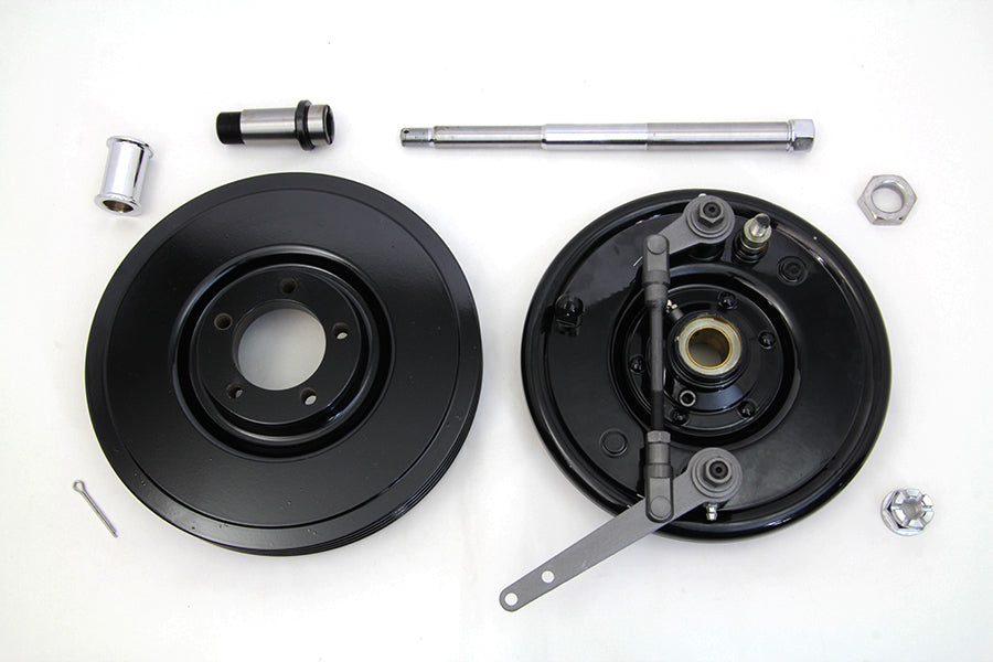 HARLEY Dual-Cam-Bremsankerplatte und Bremstrommel-Kit Schwarz Passend für 1936-1948 EL, 1941-1948 FL, 19