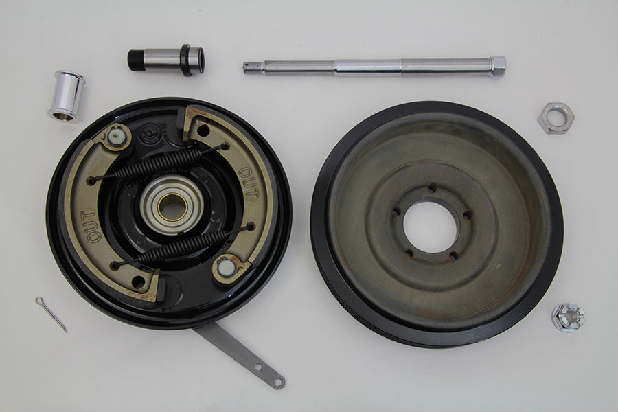 HARLEY Dual-Cam-Bremsankerplatte und Bremstrommel-Kit Schwarz Passend für 1936-1948 EL, 1941-1948 FL, 19