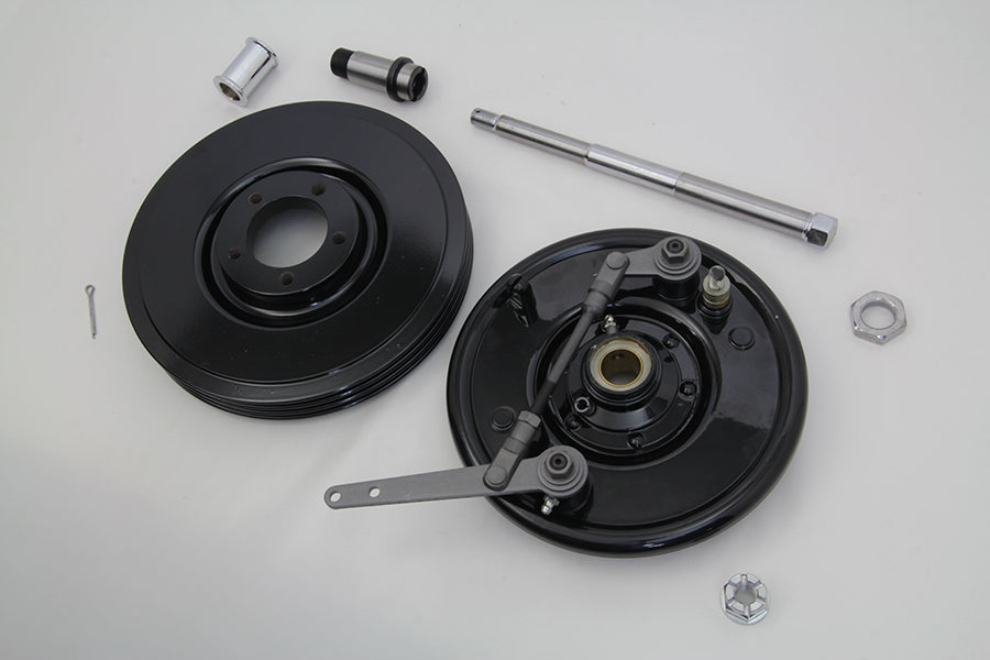 HARLEY Dual-Cam-Bremsankerplatte und Bremstrommel-Kit Schwarz Passend für 1936-1948 EL, 1941-1948 FL, 19