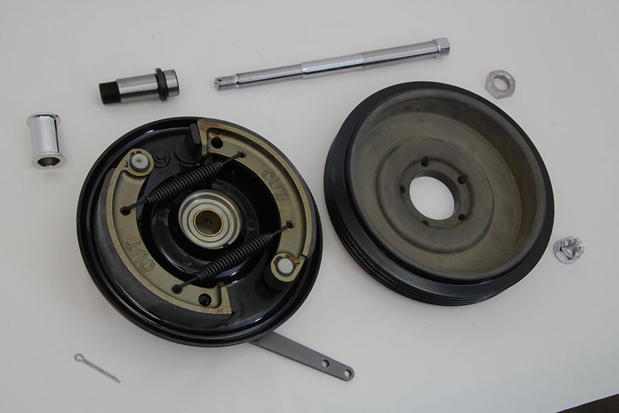 HARLEY Dual-Cam-Bremsankerplatte und Bremstrommel-Kit Schwarz Passend für 1936-1948 EL, 1941-1948 FL, 19