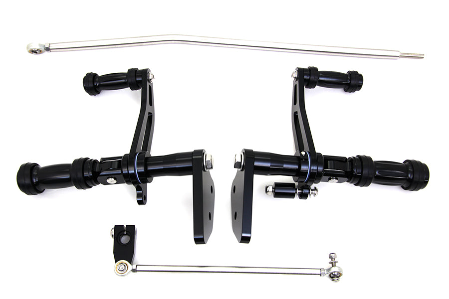 HARLEY Billet Soziusfußrastenanlage Schwarz Passend für 2003-2013 FXD, 2000-2012 FXDL,