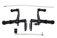 HARLEY Billet Soziusfußrastenanlage Schwarz Passend für 2003-2013 FXD, 2000-2012 FXDL,
