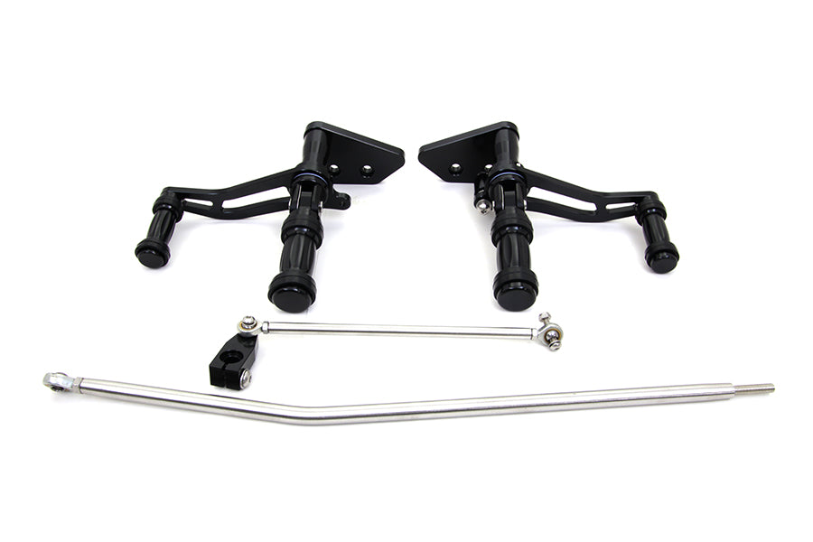 HARLEY Billet Soziusfußrastenanlage Schwarz Passend für 2003-2013 FXD, 2000-2012 FXDL,