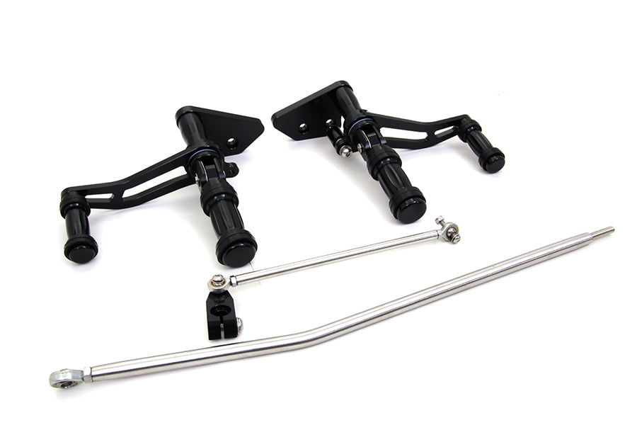 HARLEY Billet Soziusfußrastenanlage Schwarz Passend für 2003-2013 FXD, 2000-2012 FXDL,