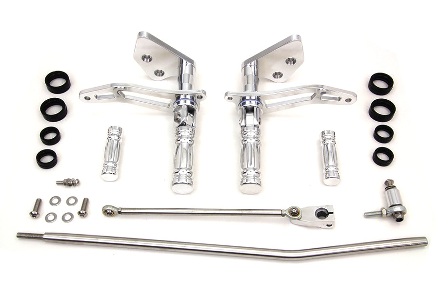 HARLEY Billet-Vorverlegte-Fußrastenanlage poliert, passend für 2003–2013 FXD, 2000–2012 FXDL,