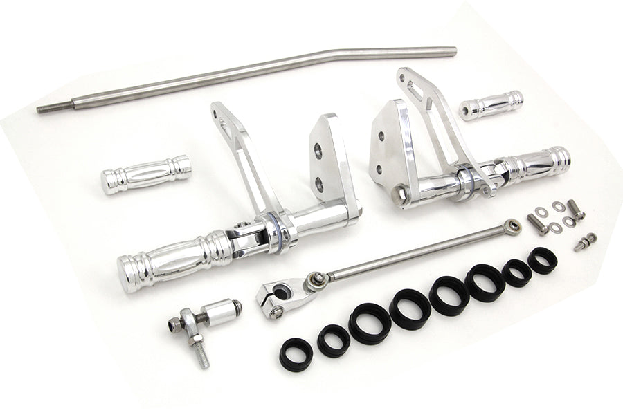 HARLEY Billet-Vorverlegte-Fußrastenanlage poliert, passend für 2003–2013 FXD, 2000–2012 FXDL,