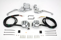 HARLEY Chrome Handlebar Control Kit fits 1996-2006 FXST,  1996-2006 FLST,  1996-2006 FXD,  1996-2003 XL,