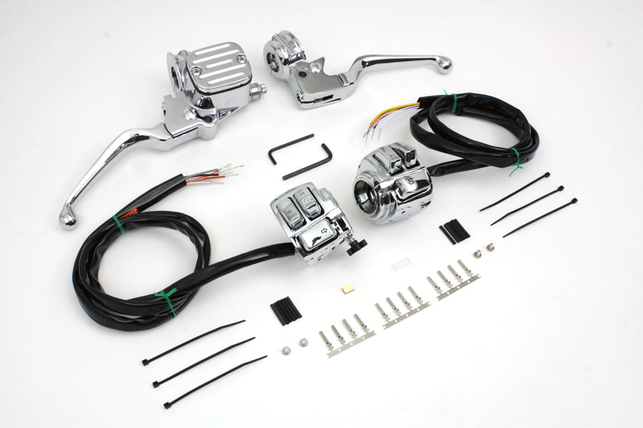 HARLEY Chrome Handlebar Control Kit fits 1996-2006 FXST,  1996-2006 FLST,  1996-2006 FXD,  1996-2003 XL,