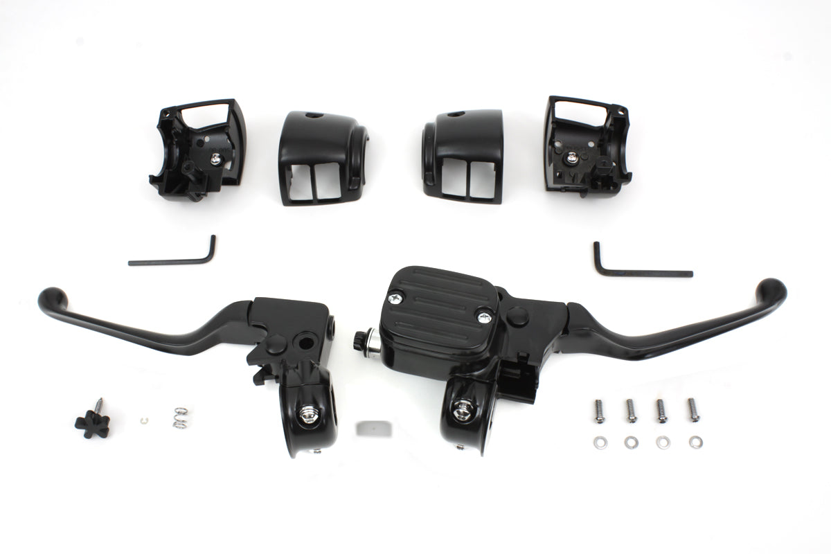 HARLEY Handlebar Control Kit Black fits 2007-2011 FXST,  2007-2011 FLST,  2007-2011 FXD,  2007-2011 FXDWG,