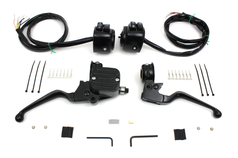 HARLEY Handlebar Control Kit Black fits 2007-2011 FXST,  2007-2011 FLST,