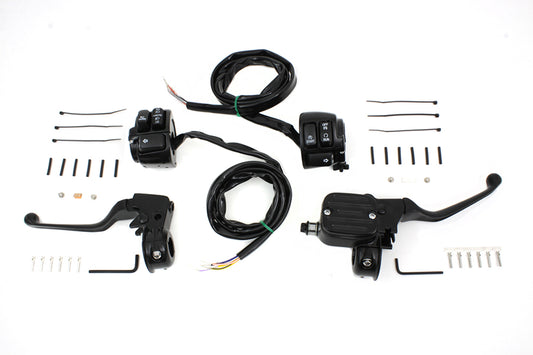 HARLEY Handlebar Control Kit with Switches Black fits 1996-2006 FXST,  1996-2003 XL,  1996-2006 FLST,  1996-2006 FXD,