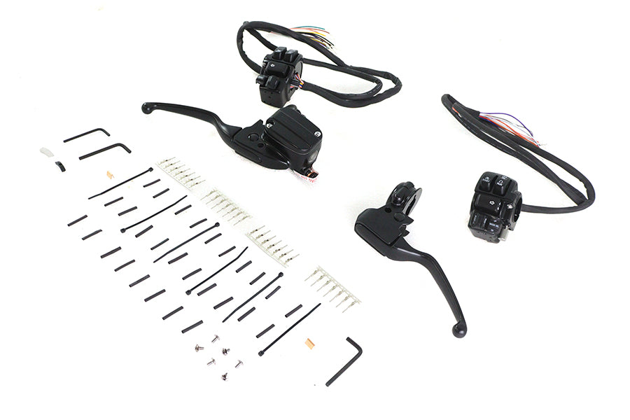 HARLEY Matte Black Handlebar Control Kit fits 2008-2013 FLHT,  2008-2013 FLHR,  2008-2013 FLHX,