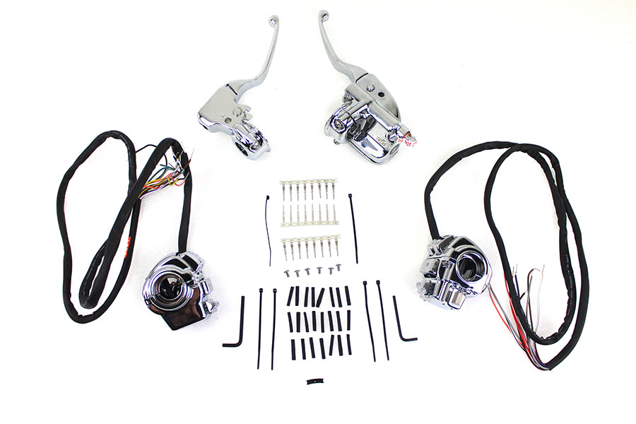 HARLEY Chrome Handlebar Control Kit fits 2008-2013 FLHT,  2008-2013 FLHR,  2008-2013 FLHX,