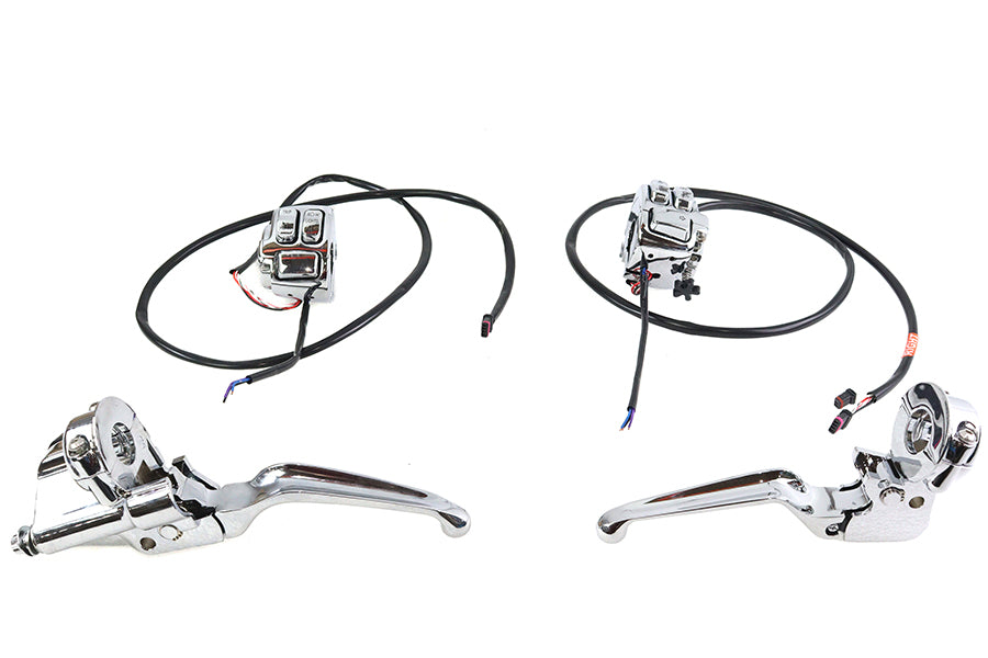 HARLEY Handlebar Control Kit Chrome fits 2011-2013 FXCW,  2011-2013 FXCWC,  2011-2014 FXS,  2011-2014 FLS,  2011-2014 FLST,  2012-2017 FXD,