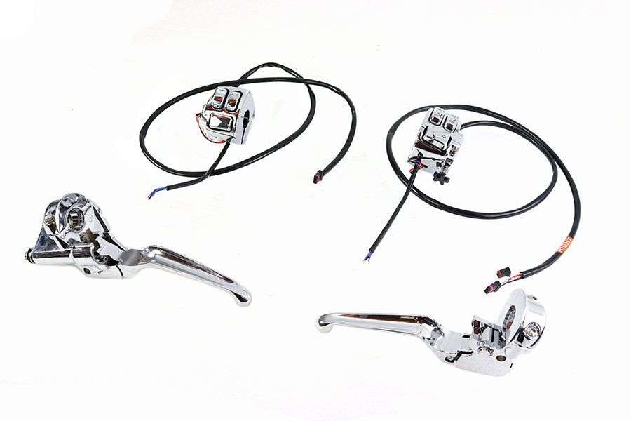 HARLEY Handlebar Control Kit Chrome fits 2011-2013 FXCW,  2011-2013 FXCWC,  2011-2014 FXS,  2011-2014 FLS,  2011-2014 FLST,  2012-2017 FXD,