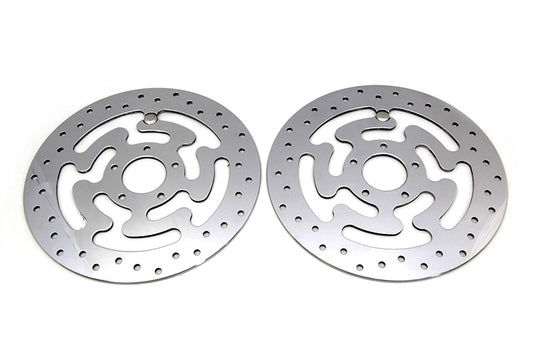 HARLEY Duro Front Brake Disc Set Polished Stainless Steel fits 2008-UP FLHR, models equipped with wire wheels