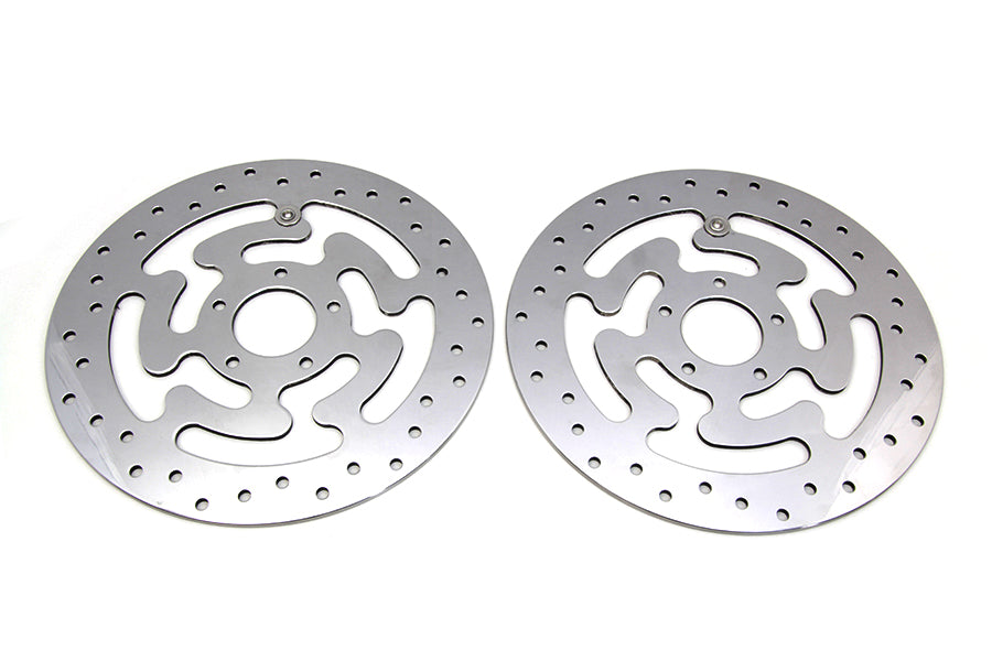 HARLEY Duro Front Brake Disc Set Polished Stainless Steel fits 2008-UP FLHR, models equipped with wire wheels