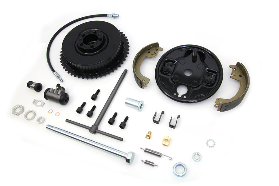 HARLEY Hinterradbremstrommel-Baugruppe Schwarz Passend für 1971-1972 FX, 1967-1972 FL,