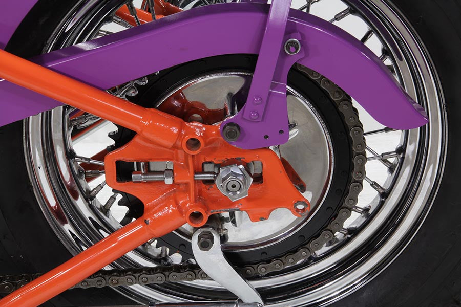 HARLEY Hintere mechanische Bremstrommel, schwarz, passend für 1937–1952 EL, 1941–1957 FL, 1937–1948 UL,