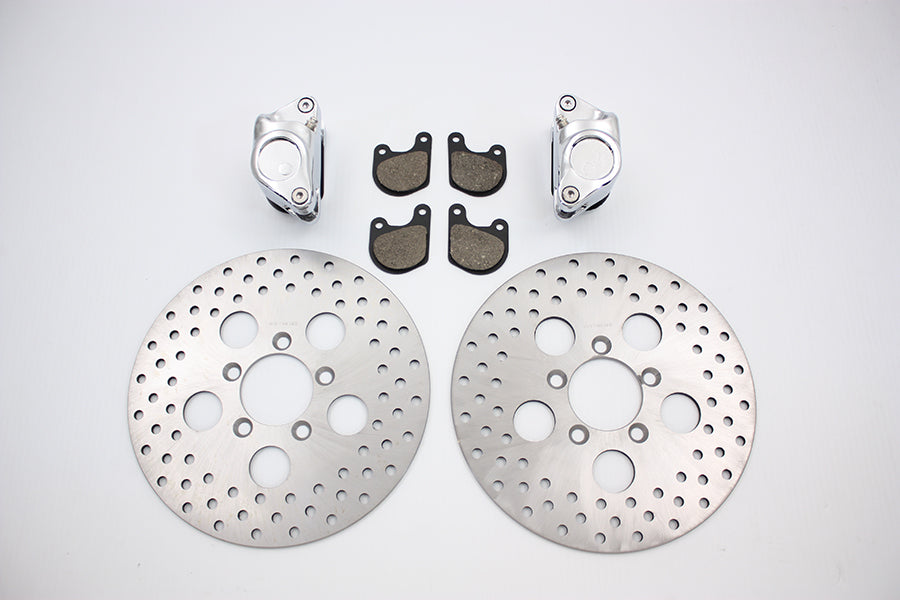 HARLEY Vordere Doppel-Scheibenbremssättel und 10-Zoll-Scheibenkit Passend für 1978-1983 FX, 1978-1983 XL,