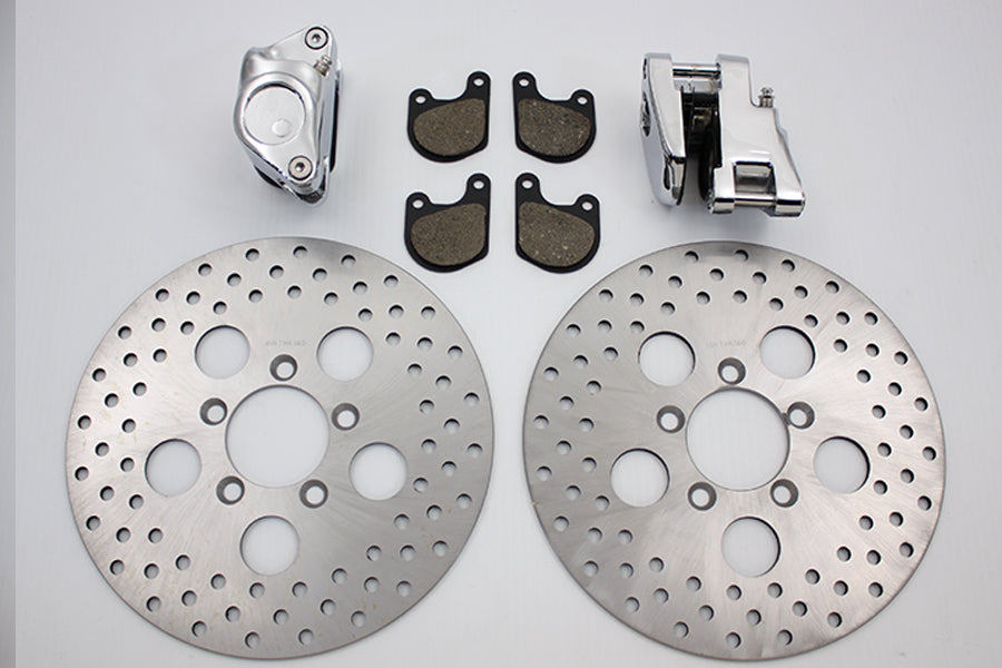 HARLEY Vordere Doppel-Scheibenbremssättel und 10-Zoll-Scheibenkit Passend für 1978-1983 FX, 1978-1983 XL,