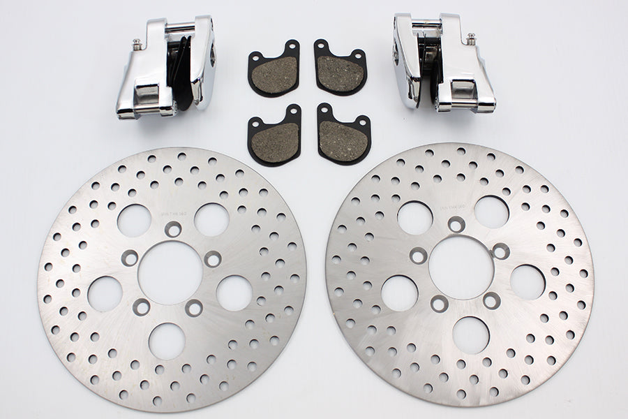 HARLEY Vordere Doppel-Scheibenbremssättel und 10-Zoll-Scheibenkit Passend für 1978-1983 FX, 1978-1983 XL,