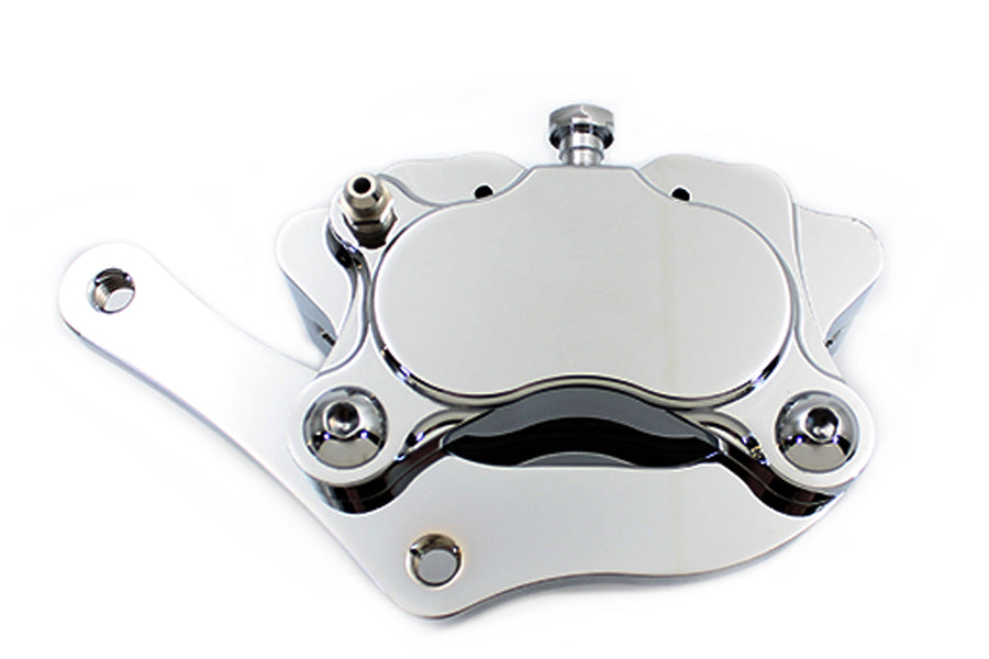 HARLEY Verchromter Billet Vorderrad 4-Kolben Bremssattel links mit Halterung Passend für 1984-1999 XL, 1984-1999 FX
