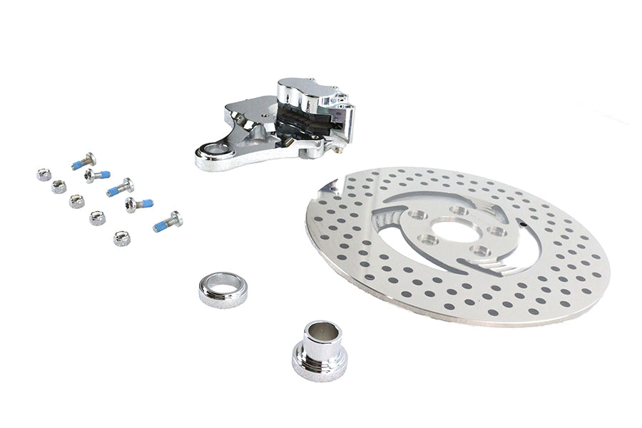 HARLEY Chrom Hinterrad 4-Kolben Bremssattel und 11-1/2 Zoll Bremsscheiben-Kit, passend für 1987-1999 FXST, 1987-1999 FLST,