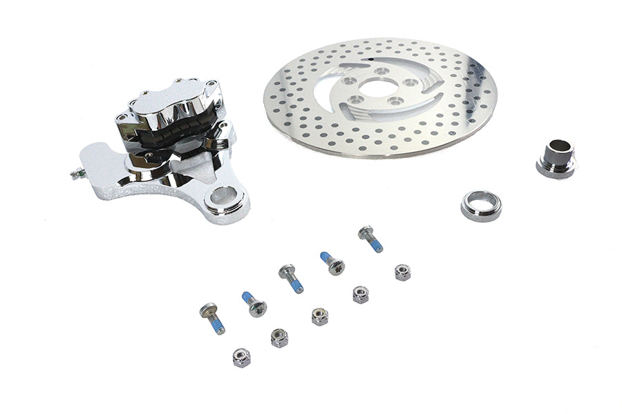 HARLEY Chrom Hinterrad 4-Kolben Bremssattel und 11-1/2 Zoll Bremsscheiben-Kit, passend für 1987-1999 FXST, 1987-1999 FLST,