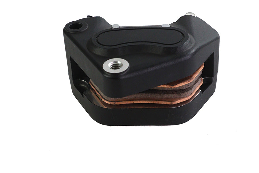 HARLEY Schwarz vorne 4-Kolben-Bremssattel links, passend für 2000–2007 FXST, 2000–2003 XL, 2000–2007 FLST,