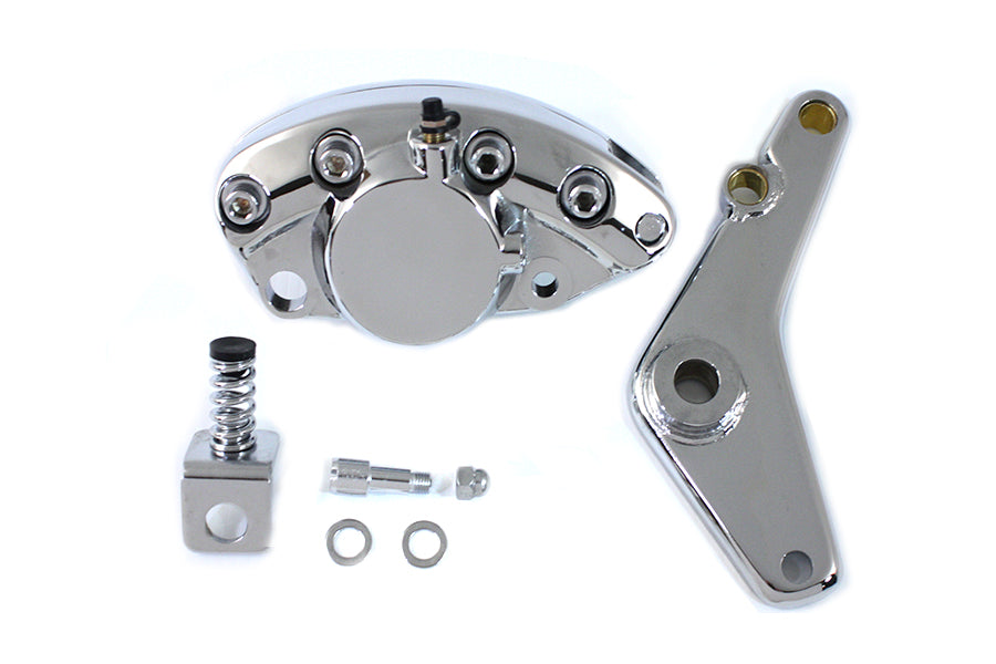 HARLEY Chrom-Bremszange, 1 Kolben, hinten, Bananenform, mit Halterung, passend für 1973-1980 FX, 1973-1980 FL,