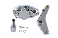 HARLEY Chrom-Bremszange, 1 Kolben, hinten, Bananenform, mit Halterung, passend für 1973-1980 FX, 1973-1980 FL,