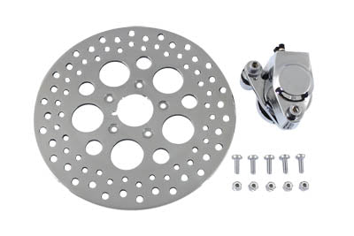 HARLEY Chrom Vorderer Linker Bremssattel und 11-1/2 Zoll Bremsscheiben-Kit Passend für 1984-1999 FXST, 1986-1999 FLST