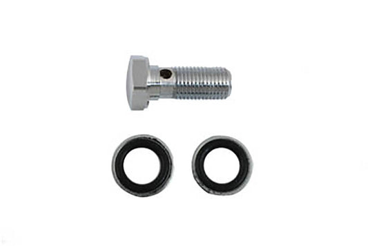 ハーレー クロームブレーキホース 10mm バンジョーボルトキット 1982-2003 XL、1994-2010 FXD、1982-2009 FLTに適合