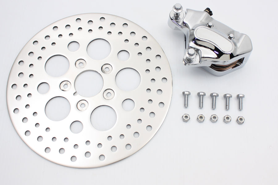 HARLEY Vordere 4-Kolben-Bremszange und 11-1/2-Zoll-Bremsscheiben-Kit, passend für 1984-1999 XL, 1984-1999 FXST,