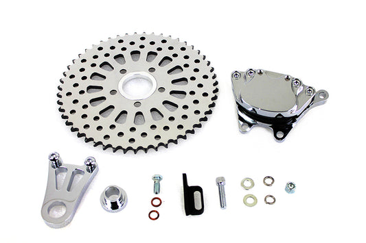 HARLEY Chrome Rear 4 Piston Caliper and 10 inch Disc Sprocket Fits 0-  Custom, application for 3/4 o