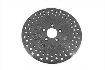 HARLEY 11-1/2 Zoll Hinterradbremsscheibe Totenkopf-Design poliert Passend für 1984-1999 FXST, 1986-1999 FLST, 19
