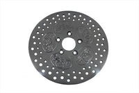 HARLEY 11-1/2 Zoll Hinterradbremsscheibe Totenkopf-Design poliert Passend für 1984-1999 FXST, 1986-1999 FLST, 19