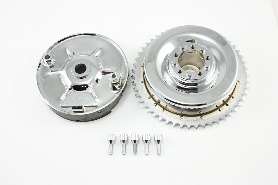 HARLEY Rear Mechanical Brake Drum Kit Chrome Fits 1937-1948 UL,   1936-1940 EL,   1941-1957 FL,