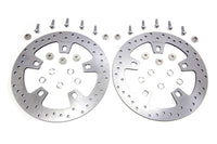HARLEY Duro 11.8 inch Drilled Front Brake Disc Set Stainless Steel fits 2014-UP FLT, with 5 or 10 spoke cast wheel only