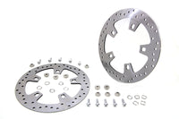 HARLEY Duro 11.8 inch Drilled Front Brake Disc Set Stainless Steel fits 2014-UP FLT, with 5 or 10 spoke cast wheel only