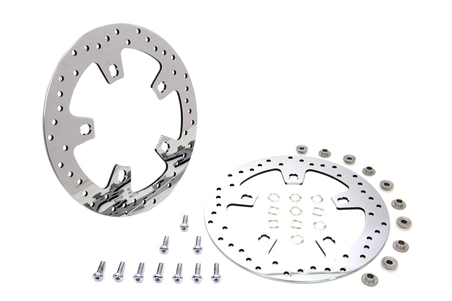 HARLEY Duro 11.8 inch Front Brake Disc Set Polished fits 2014-UP FLT, with 5 or 10 spoke cast wheel only