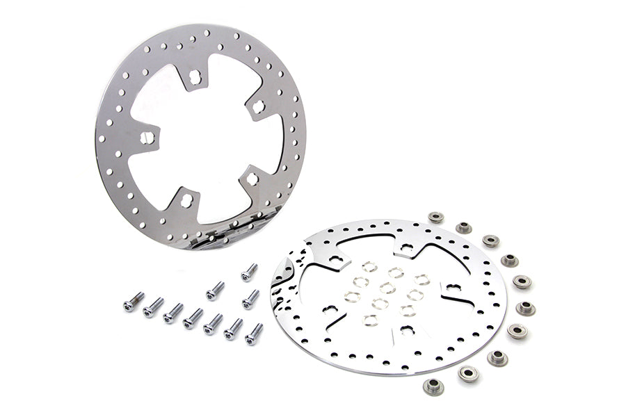 HARLEY Duro 11.8 inch Front Brake Disc Set Polished fits 2014-UP FLT, with 5 or 10 spoke cast wheel only