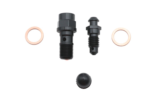 HARLEY Bremssattel-Banjo-Schraube und Entlüfter-Kit, schwarz, passend für 2008-2024 FLHT, 2008-2024 FLHR, 2008-