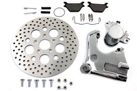 HARLEY Verchromter Bremssattel hinten und 11-1/2 Zoll Bremsscheiben-Kit Passend für 1990-1999 FXD, 1990-1999 FXDWG,