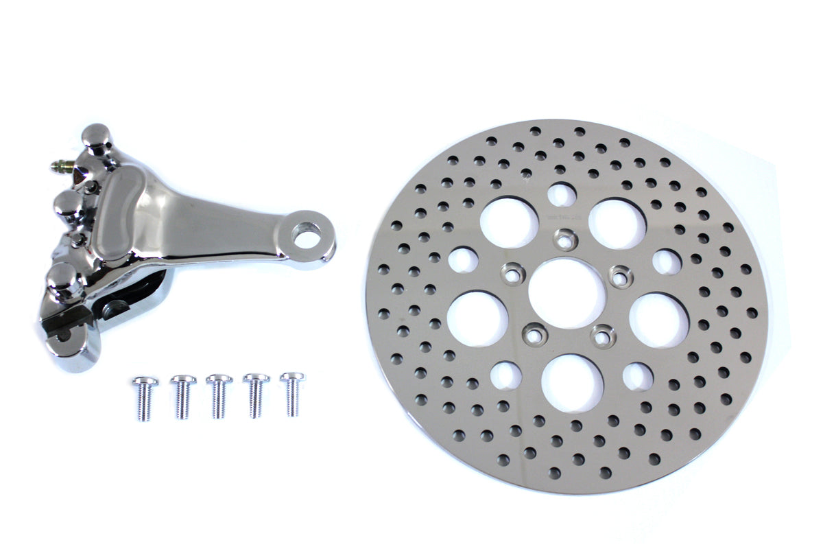 HARLEY Chrom Hinterrad 4 Kolben Bremssattel und 11-1/2 Zoll Bremsscheiben Kit Passt 2000-2003 XL,