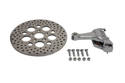HARLEY Verchromter hinterer 4-Kolben-Bremssattel und 11-1/2 Zoll Bremsscheiben-Kit, passend für 1987-1999 FXST, 1987-1999 FLST,