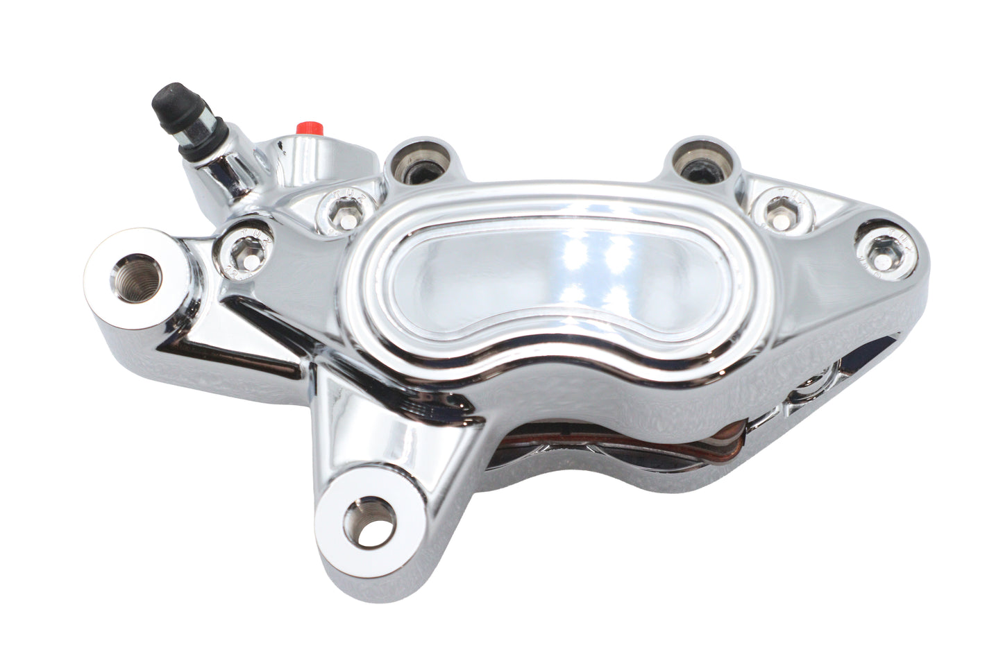 HARLEY Chrom Vorderseite 4 Kolben Bremszange links Passt für 2015-2025 FLST, 2015-2025 FXST,